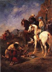 Eugene Fromentin Falcon Hunting in Algeria;The Quarry oil painting image